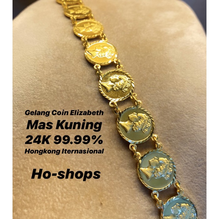 ✨Sale Gelang Coin Elizabeth Mas Kuning 24K 99.99 Asli Emas Yf.Yw Berkualitas