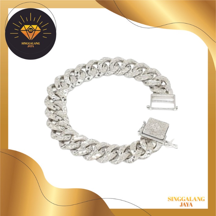 ✨Sale Gelang Sisik Naga Emas Putih Kadar 750 18K Diskon