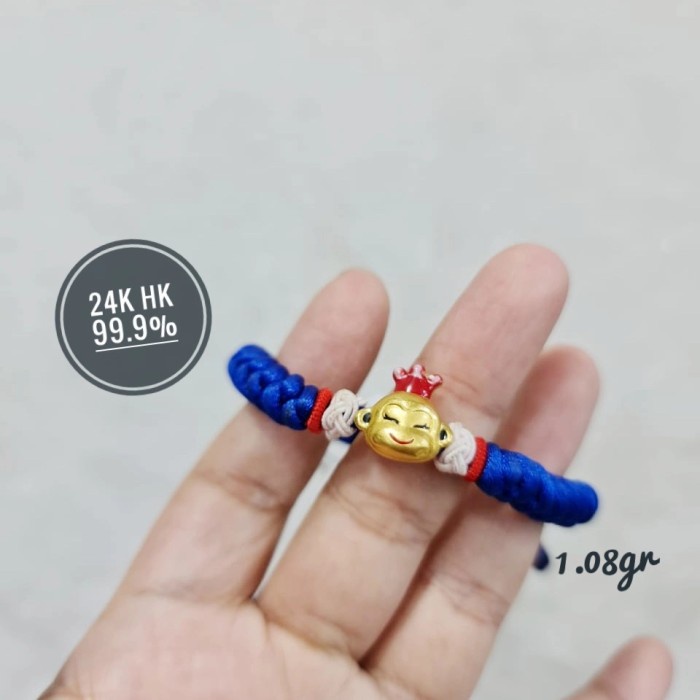 ✨Sale Gelang Tangan Emas Tali Charm Shio Monyet 24K 999 Terbatas