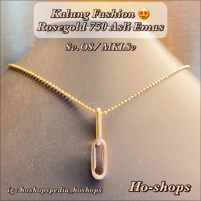 ✨Sale Kalung Fashion Frank And Co Rosegold Kadar 750 Asli Emas Diskon