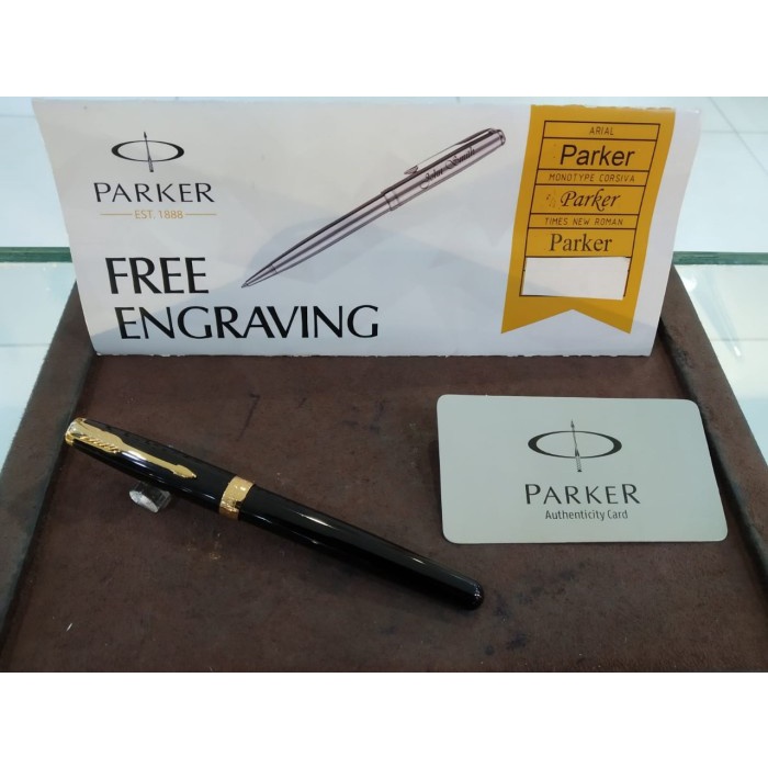 

✨Sale Parker Sonnet Black Gold Trim Rollerball Tb Terbatas