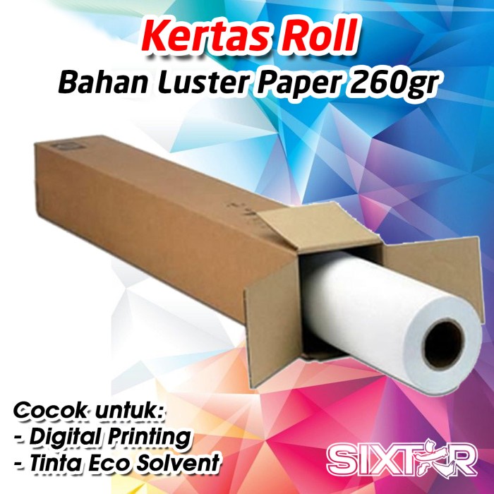 

✨Sale Solvent Luster Photo Paper Roll Eco Solvent 260Gr 63Cm X 50Meter Terbatas