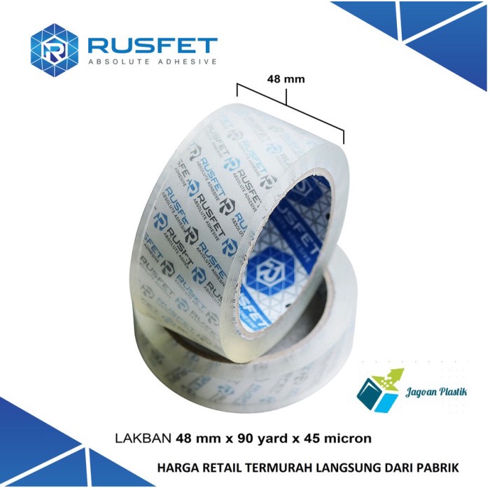 

✨Sale Lakban Rusfet Super Premium 48 Mm X 90 Y 1 Karton Isi 72 Pcs Berkualitas