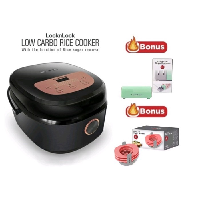 ✨Original Lock N Lock Low Carbo Rice Cooker  Bonus Lock N Lock Berkualitas