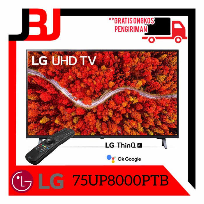 ✨New Lg Smart Tv 75 Inch 75Up8000Ptb Led Tv 4K Up80 75 75Up8000 Terbaru Limited