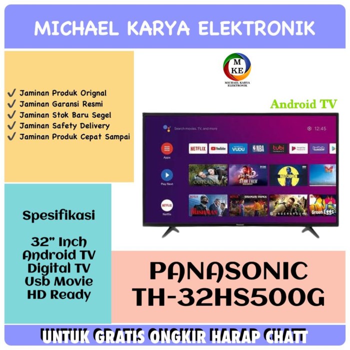 ✨New Th-32Hs500G  Th32Hs500G  32Hs500G  Android Tv 32 Inch Panasonic Led Berkualitas