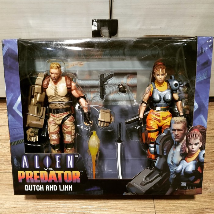 ✨Baru Neca Dutch  Linn 2-Pack Avp Alien Vs Predator Arcade Game Series Terbatas