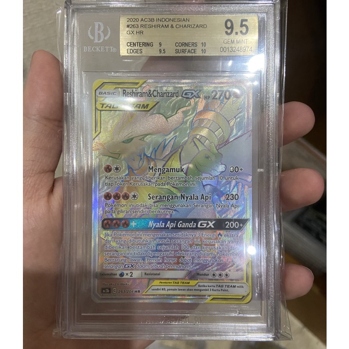 ✅Termurah Pokemon Tcg Id Ac3B Charizard Reshiram Gx Tag Hr Bgs 9.5 / Psa 10 Terbatas