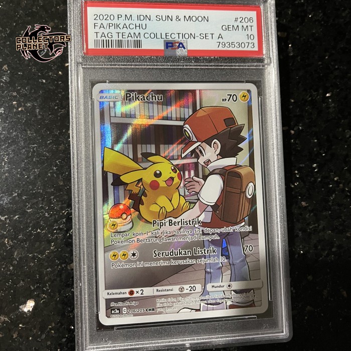 ✅Termurah Pikachu Chr Psa 10 Tag Team Indonesia Full Art Pikachu Limited