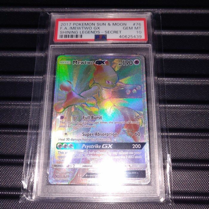 ✅Termurah Kartu Graded Pokemon Tcg En Sm Shining Legends Mewtwo Gx Fa Hr Psa 10 Limited
