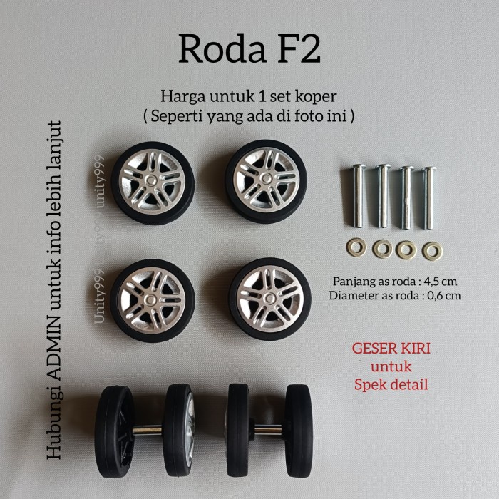 $$$$] roda koper pengganti double wheel roda koper roda pengganti+AS roda F2