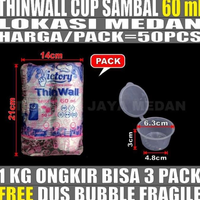 

_^_^_^] Thinwall Cup Plastik 60ml Tempat Saus Saos Sambal Sambel Kecap Medan