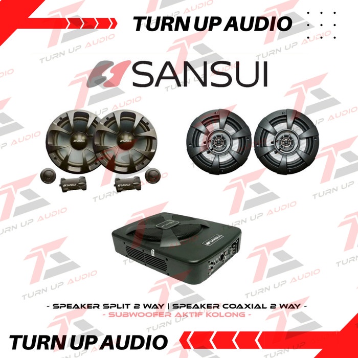 ✅New Ori Paket Audio Mobil Full Set Sound System Sansui Sub Speaker Split Power Terbatas