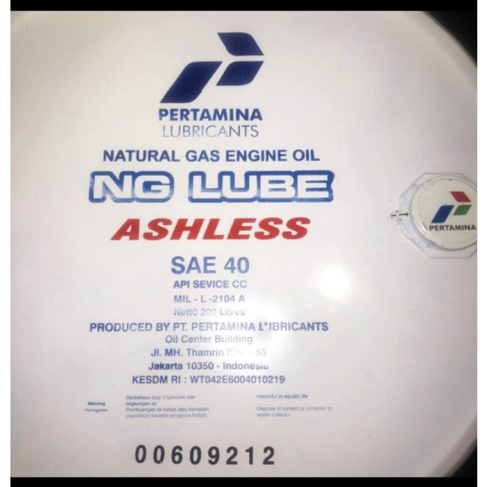 ✅New Oli Pertamina Ng Lube 40 Ashless Isi 209Liter Diskon