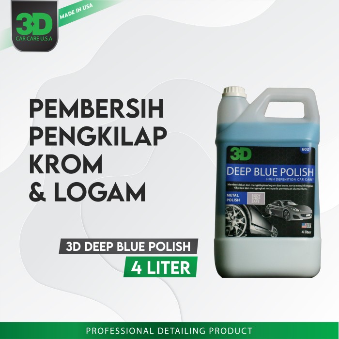 ✅New Metal Polish Pengkilap Logam  Krom - 3D Deep Blue Polish Galon 4 Ltr Berkualitas