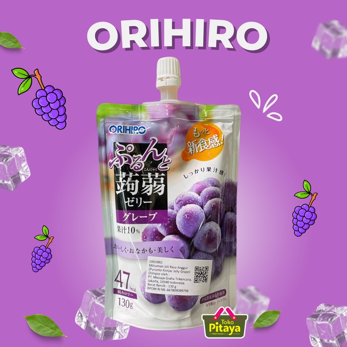 

$$$$] Orihiro Grape Jelly Drink Konnyaku 130 gr / Minuman Jelly Orhiro