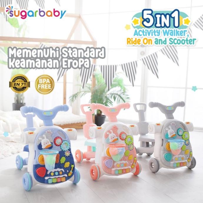 Sugar Baby Activity Walker 5 in 1 Ride On Scooter Baby Push Walker