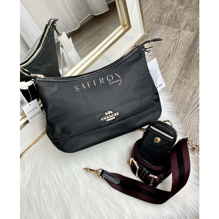 ✨New Coach Nylon Ellis Shoulder Bag / Black Multi Terbatas