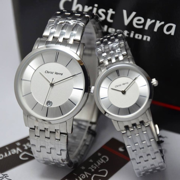 ✨Termurah Christ Verra 11876Gl-11 Silver White Couple Original Terbaru