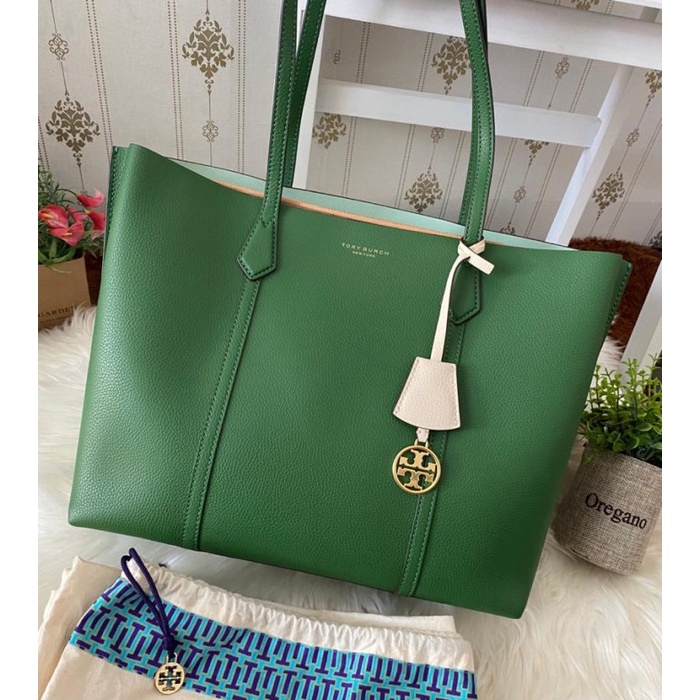 ✨New Tory Burch Perry Triple Compartment Tote Arugula Diskon