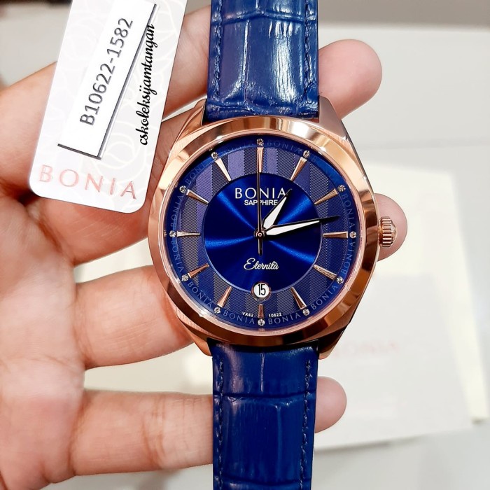 ✨Ready Jam Tangan Pria Bonia Sapphire B10622-1582 Blue Rosegold Original Terbatas