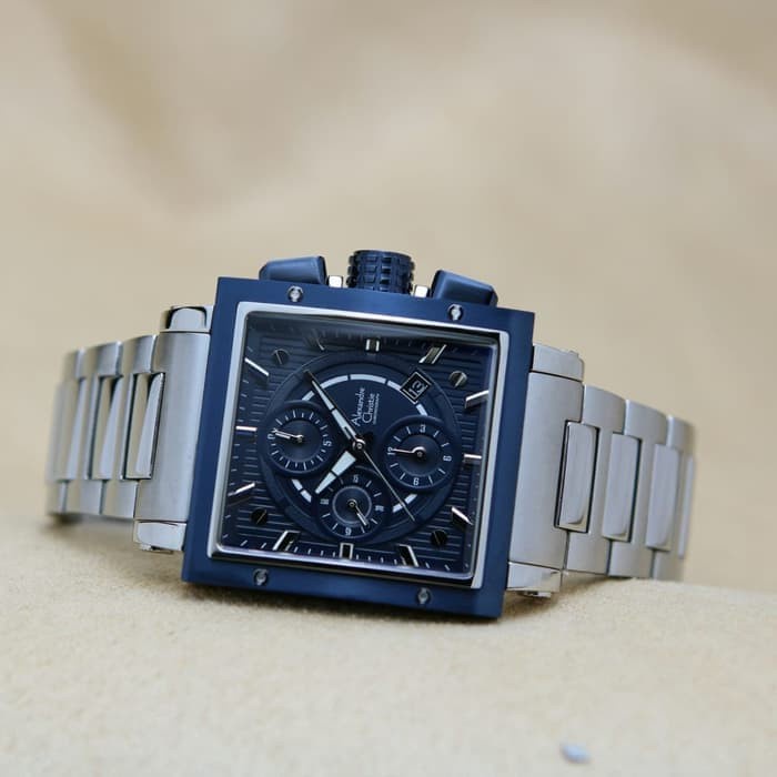 ✨Sale Alexandre Christie 6182Mc / Ac6182 Silver Blue Original  Garansi Berkualitas