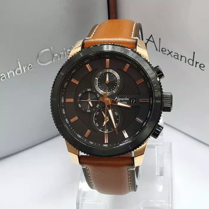 ✨Sale Alexandre Christie Ac 6501 Rosegold Brown Original Limited