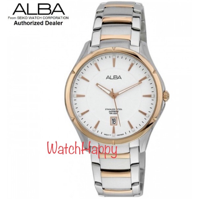 ✨Ready Watchhappy Alba As9378X1 Men Silver Rose Gold As9378 Original Warranty Terbatas