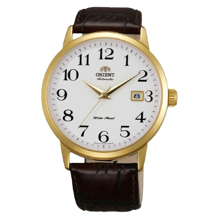 ✨Ready Orient Fer27005W0 Automatic White Dial Brown Leather Berkualitas