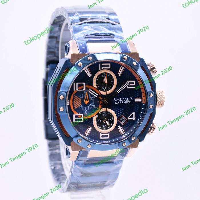 ✨Ready Balmer Chronograph Sapphire 8145 Blue Rosegold - Jam Tangan Pria Berkualitas