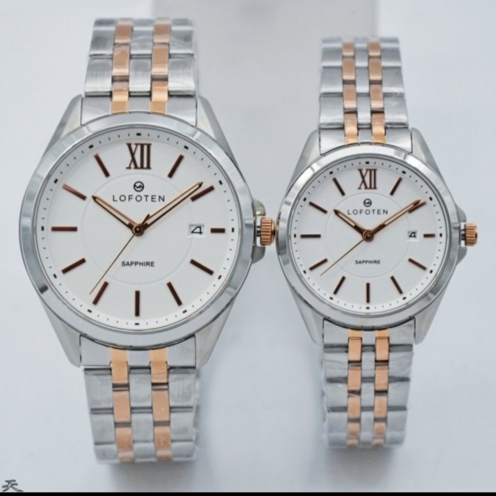✨Ready Jam Tangan Couple Original Lofoten F8102 Silver Rosegold Garansi Resmi Limited