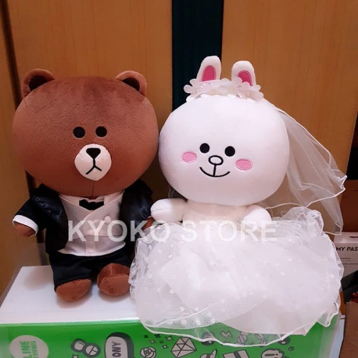 Boneka Line Brown & Cony Wedding Dolls 30cm