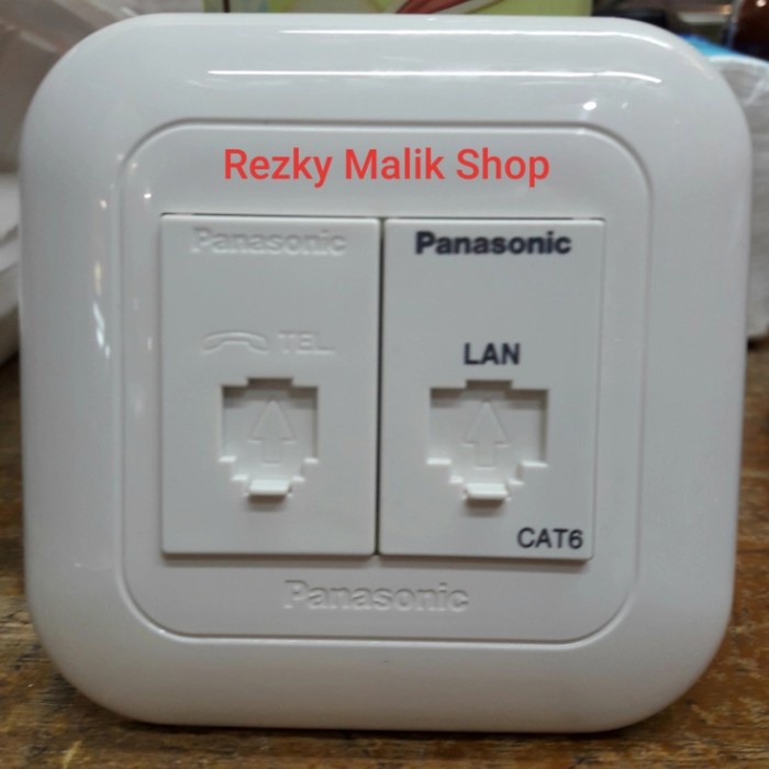 OUTLET / STOP KONTAK TELPON TELEPON + DATA LAN CAT6 CAT 6 PANASONIC