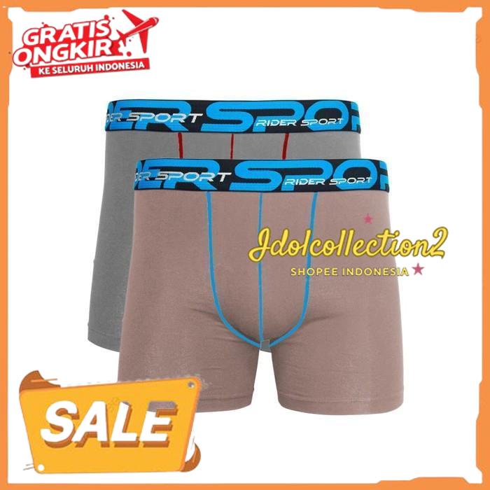 RIDER SPORT R758B CELANA DALAM PRIA BOXER - 1 PCS - HITAM HIGHT CLASS PRODUK 