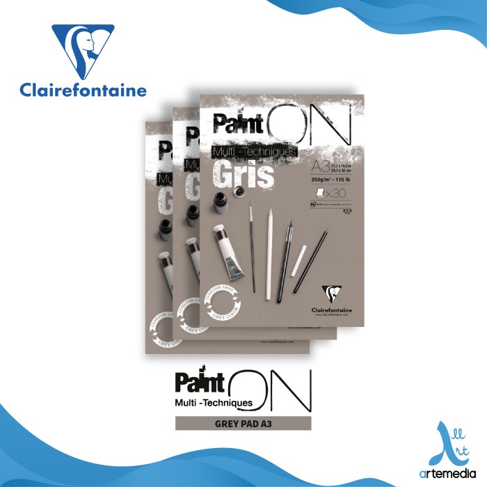 

Promo Kertas Gambar Clairefontaine Paint On A3 Grey Multi Technique Pad