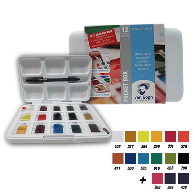 

Promo Van Gogh Watercolour Pocket Box 12 + 3 Pans For Free