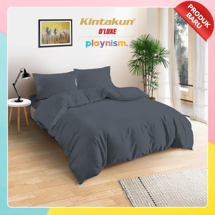 Kintakun DLUXE Bedcover Set Flat 160 / 180 Polos Playnism 20cm