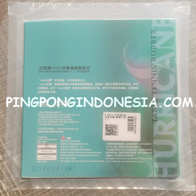 DHS Hurricane 3 Neo Soft - Rubber/Karet Pingpong Tenis Meja Bat Bet