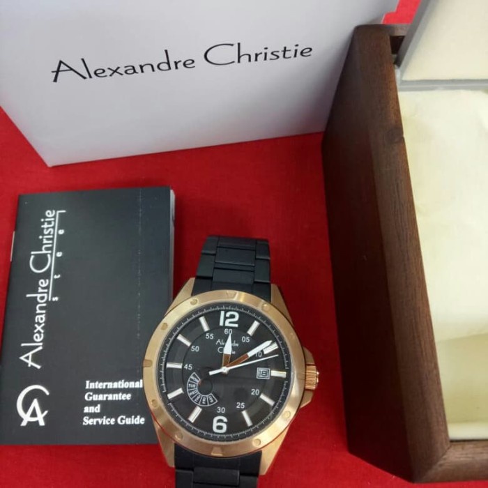 ✨Ori Jam Tangan Pria Alexandre Christie Ac 6536 Me Stainless Black Rosegold Limited