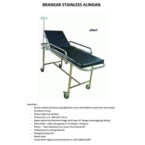 Brankar Ugd Full Stainless- Emergency Brancard - Emergency Bed