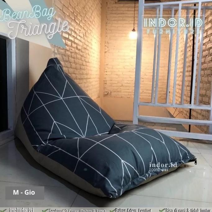 bean bag segitiga jumbo dewasa anti air & uv bantal santai cafe resto