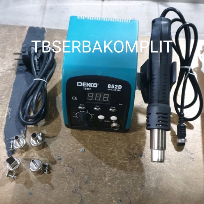 [Original] Dekko 852D Solder Uap Smd Rework Station Hot Air Blower Ori 852 D Berkualitas