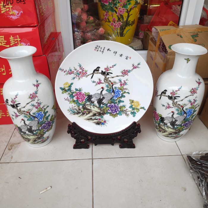 [New] Guci Keramik Cina/ Guci Premium/ Pajangan Guci Set Berkualitas