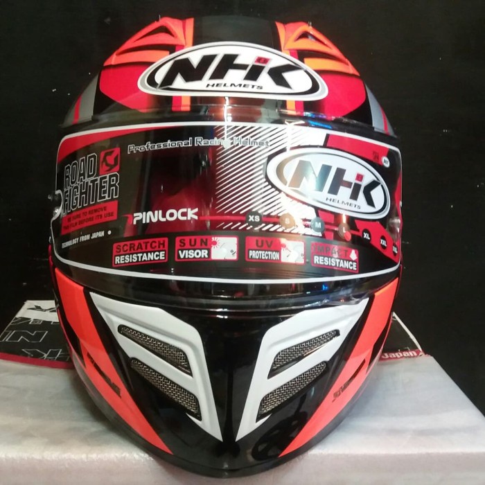 ✨Termurah Helm Full Face Nhk Terminator Race 03 Black/Orange Berkualitas