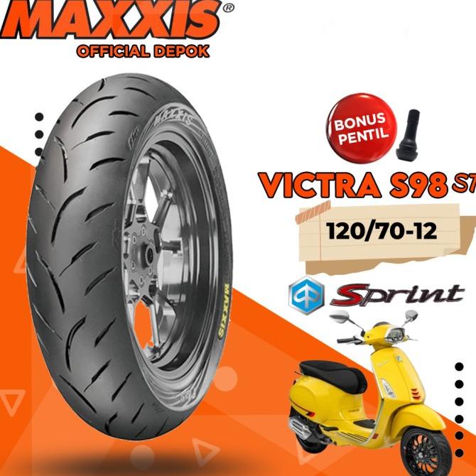 Ban Motor Vespa Matic Maxxis Victra 120/70 Ring 12 Tubeless