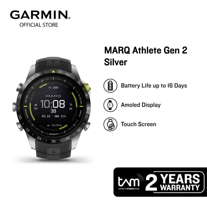 Garmin MARQ Athlete Gen 2 Carbon Edition - Jam Tangan Pintar Olahraga dengan GPS dan Fitur Kesehatan