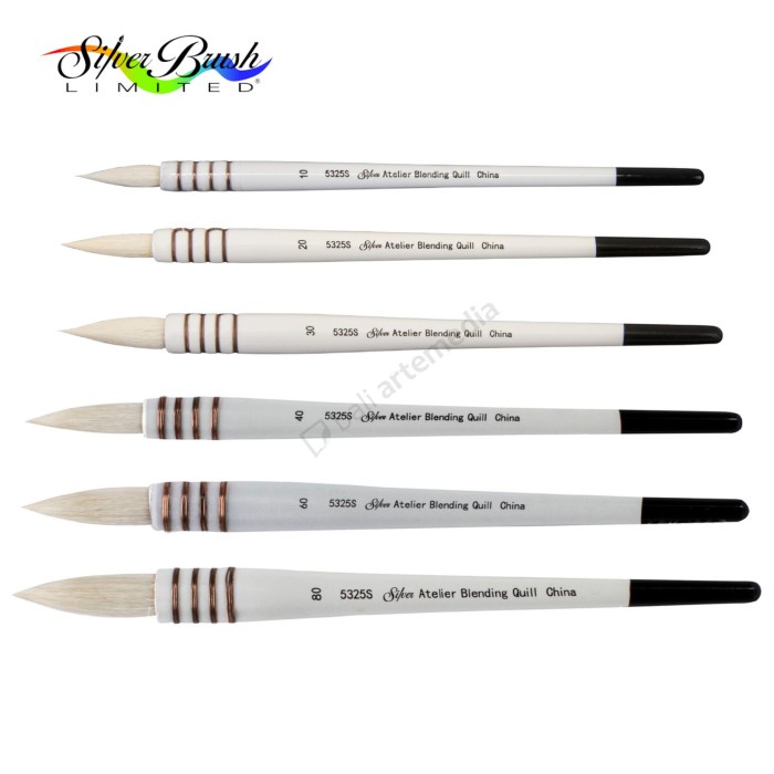

Gaya Silver Brush/ Atelier 5325S Goat Hair Blending Quill China