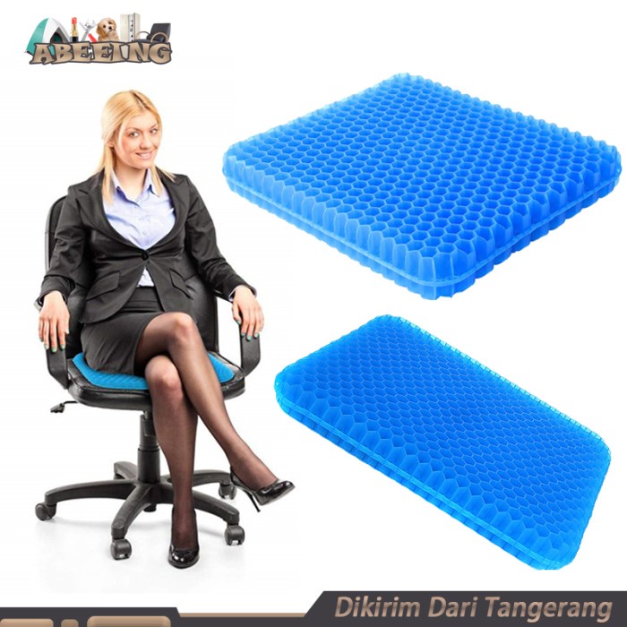 

(Dengan Penutup) Bantal Alas Duduk Silikon Gel Posture Double Air Cush