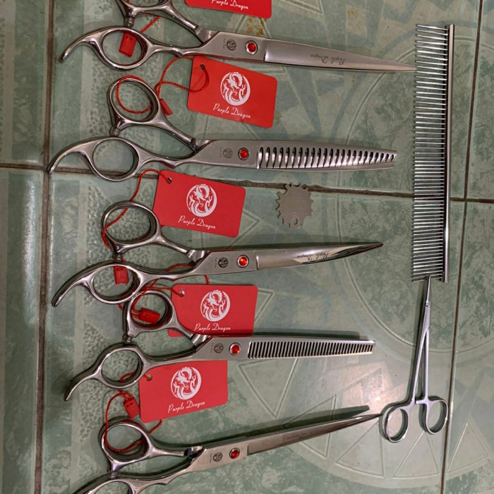 {SyifaShop} purple dragon pet scissors gunting hewan set 8 inch Murah