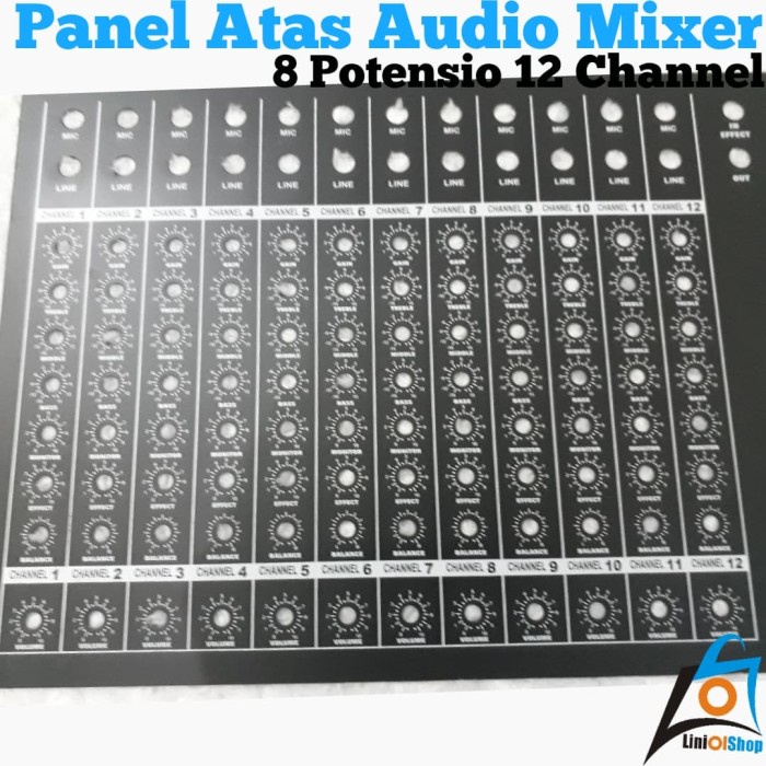 Panel Atas Audio Mixer 8 Pot 12 Ch